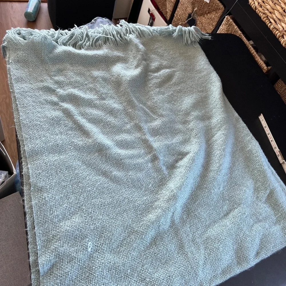 West elm throw blanket, light blue 50x60